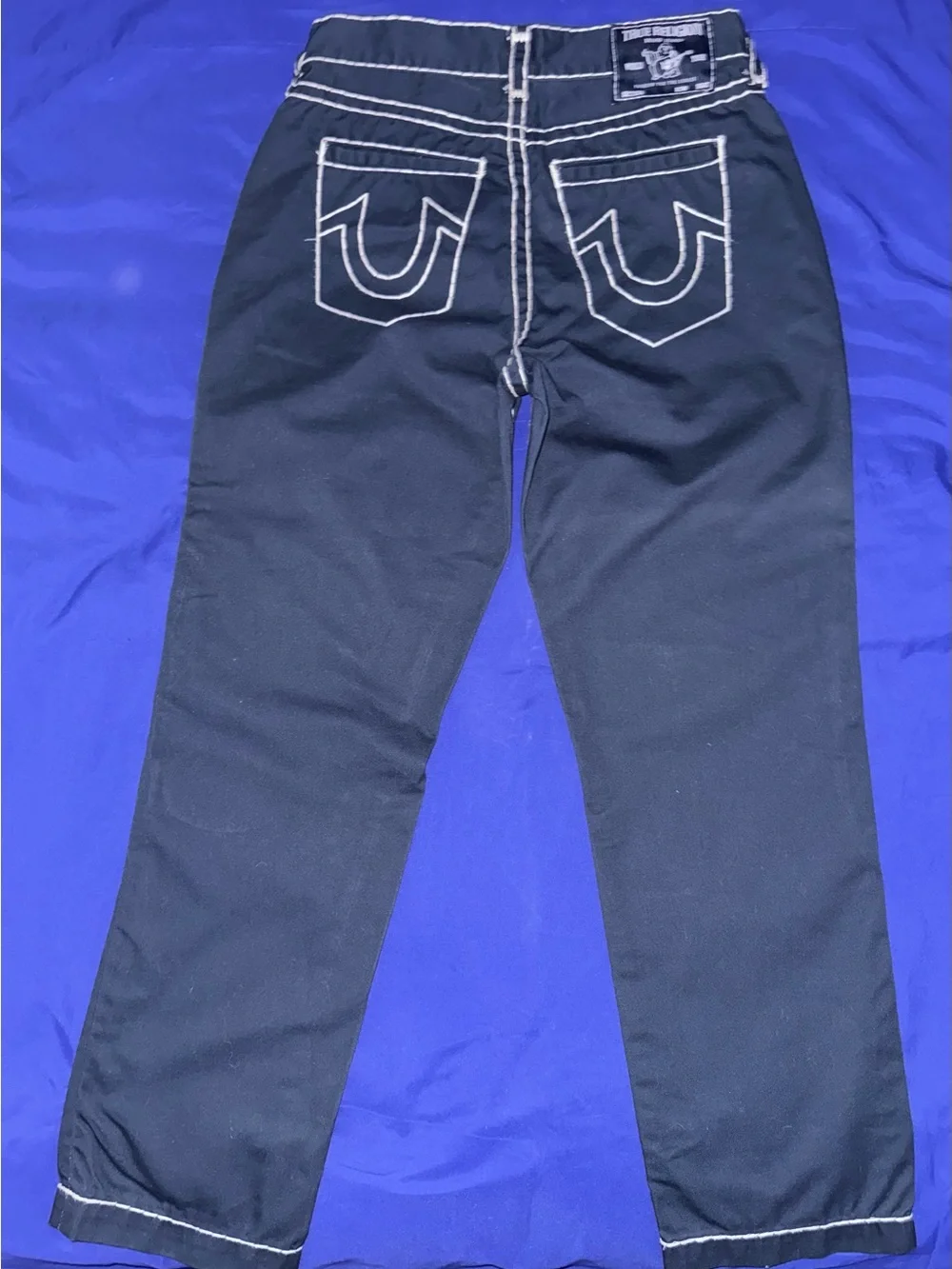 Men’s True Religion Navy Blue Bobby Relaxed Baggy Pants Size 30